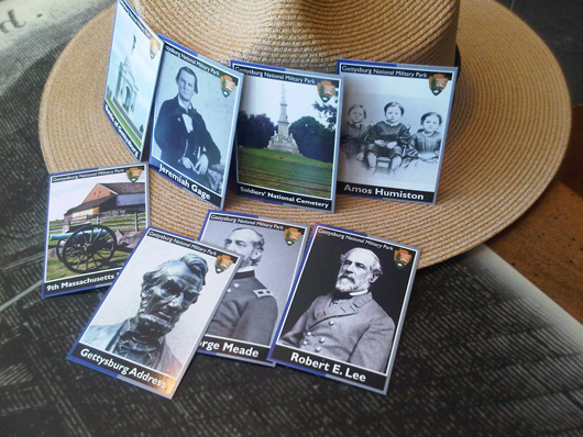 Civil War trading card set from Gettysburg National Military Park. National Park Service photo by Katie Lawhon.