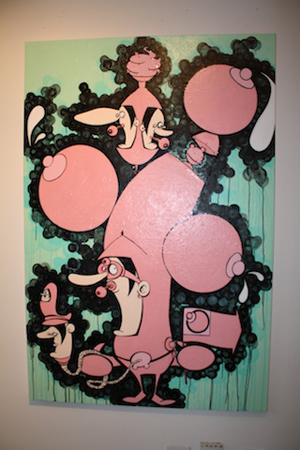Painting by Atbat, one of the three members of the Art Official Flavor crew. Photo by Kelsey Savage Hays.