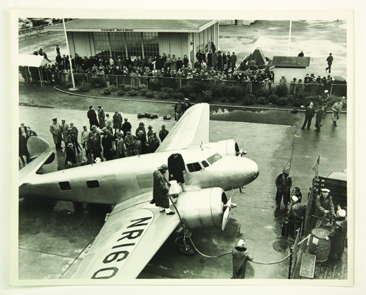 Included in the historic images is this photo of Earhart’s famed Lockheed Electra 10E, the plane that was used for the fateful attempted circumnavigation of the globe. Image courtesy of Clars Auction Gallery.