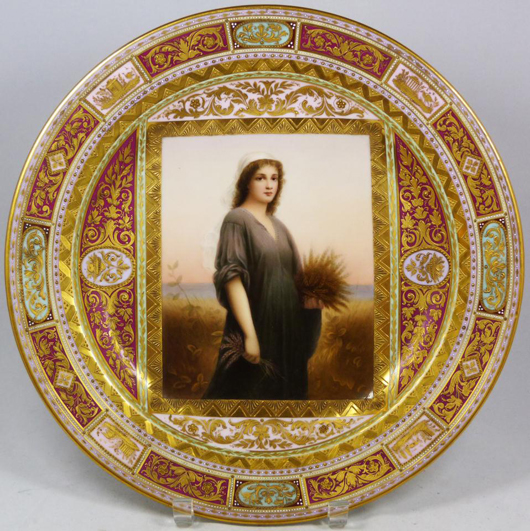 Royal Vienna hand-painted porcelain portrait charger: $2,530. Image courtesy of Elite Decorative Arts.