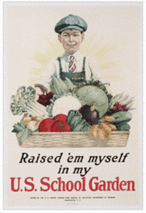 This smiling schoolboy worked in a school victory garden during World War I. The 20-by-30-inch poster brought $575 at a Stein Co. auction in 2011.