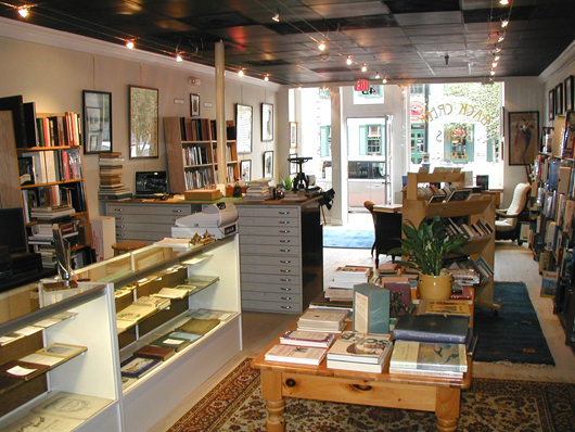 Toews furnished the bookstore with antiques while avoiding clutter. Image courtesy of Back Creek Books.
