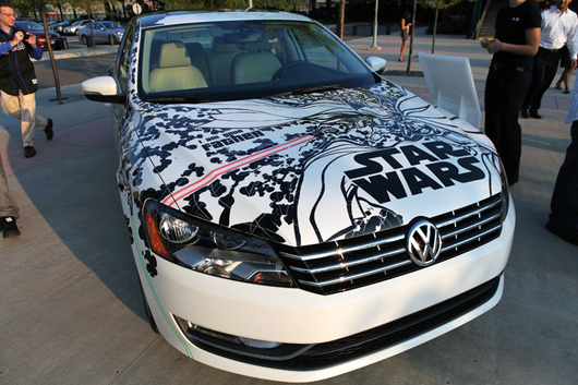 A hand-painted Star Wars Volkswagen sits outside Citi Field, welcoming all fans and supporters. Image courtesy of Tiffany Mamone, Auction Central News. 