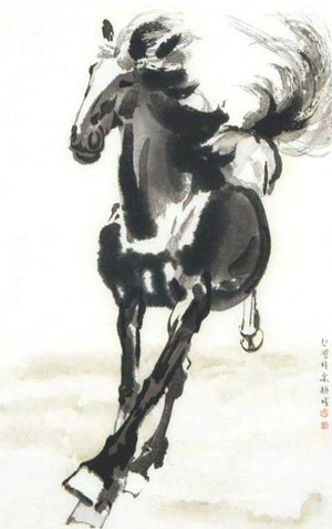 'Galloping Horse,' an authentic work by Xu Beihong (Chinese, 1895-1953).