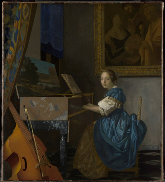Johannes Vermeer, 'A Young Woman Seated at a Virginal,' circa 1670-2. Oil on canvas. © The National Gallery, London, Salting bequest, 1910.
