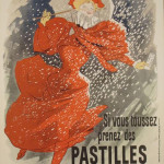 Jules Cheret (French, 1836-1932), Pastilles Geraudel, print of Art Deco advertisement, 36 ½ x 25 1/8 in. Est. $51-$68. Universal Live image.