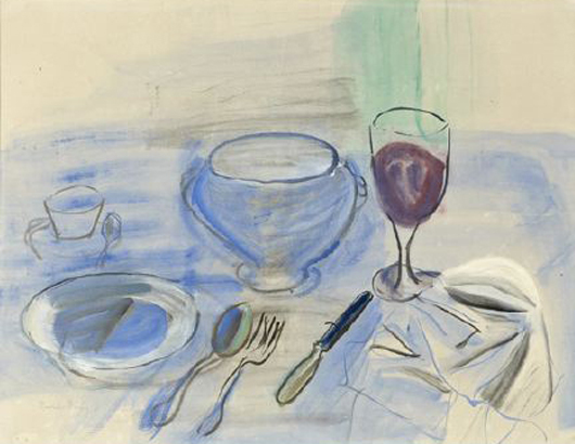 Raoul Dufy (French, 1877-1953) ‘Still Life,’ gouache on paper, signed lower left. Estimate: $6,000-$9,000. Image courtesy of New Orleans Auction Galleries Inc.