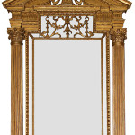 Carved giltwood 0vermantel, attributed to John and Francis Booker, basically 18th century, 71inches x 41 inches. Image courtesy of Mealy’s Fine Art.