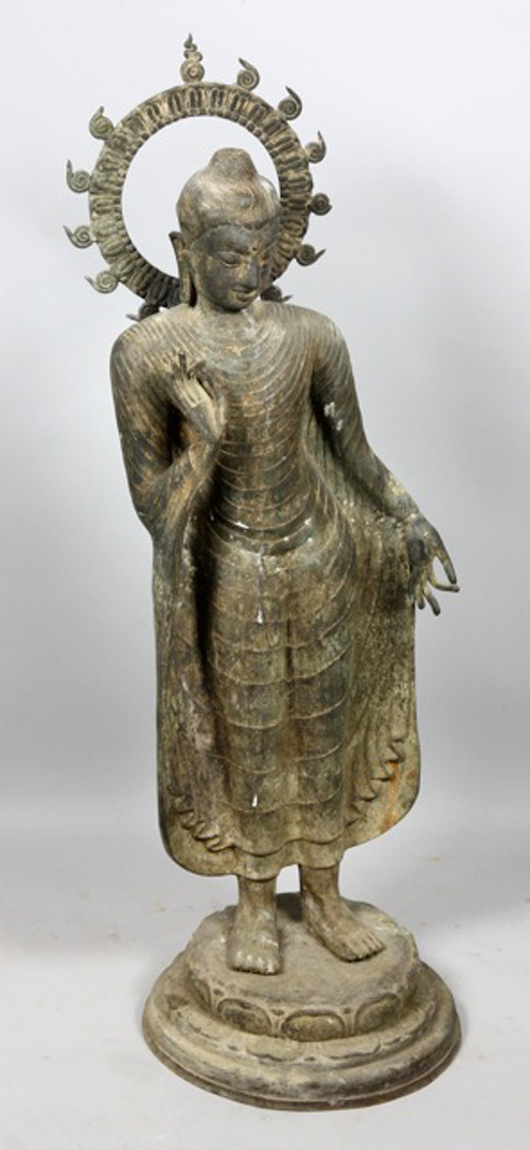 Guan Yin figurine, bronze, 40 x 13 in. Kaminski's image.