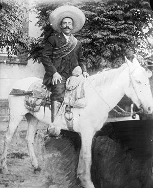 Doroteo Arango Arámbula (June 5, 1878–July 23, 1923), better known as Francisco or 'Pancho' Villa, a Mexican Revolutionary general. Photo taken sometime between 1908 and 1919. National Photo Company Collection, Library of Congress, Reproduction Number: LC-DIG-npcc-19554.