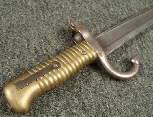 1866 French chassepot sword bayonet, 18 inches long, est. $220-$340. Universal Live image.