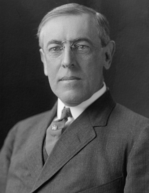 Woodrow Wilson, 28th President of the United States. Library of Congress photo.