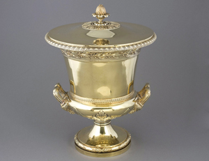 George III Paul Storr silver gilt cup and cover, London, 1808, 136 ounces. Image courtesy of Auction Gallery of the Palm Beaches.
