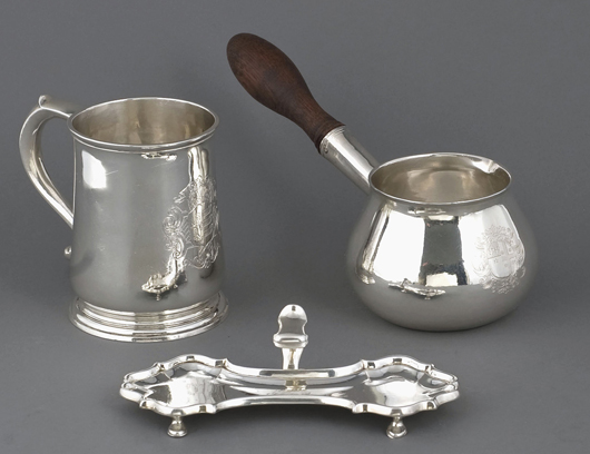 Paul De Lamarie important silver. Image courtesy of Auction Gallery of the Palm Beaches.
