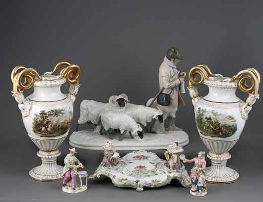 Meissen collection. Image courtesy of Auction Gallery of the Palm Beaches.
