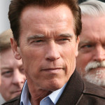 Arnold Schwarzenegger, while governor of California, during a January 14, 2010 visit to the city of Eureka to survey earthquake damage. Photo by Bob Doran, licensed under the Creative Commons Attribution 2.0 Generic license.