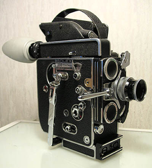 The 16mm Bolex H16 film camera, once widely used in film schools, has been rendered obsolete by digital formats. Image courtesy of Wikimedia Commons.