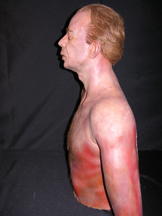 From ‘Body Snatchers,’ the full upper-body prosthetic of actor Terry Kinney, who portrayed agent Steve Maloney. The piece was created by Burman Studios. Premiere Props image.   