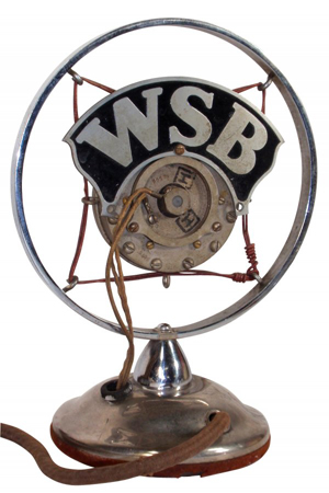 Western Electric microphone used at WSB ‘The Voice of the South,’ Atlanta Journal's Radiophone Broadcasting Station. Image courtesy of LiveAuctioneers Archive and Rich Penn Auctions.