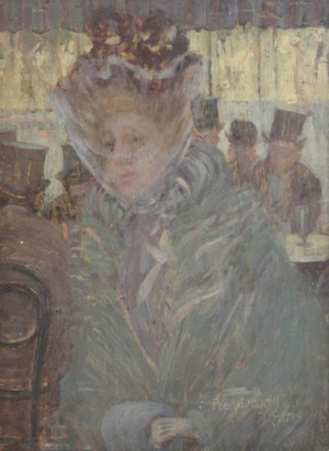 The newly discovered Prendergast painting, circa 1892-1894, measures 9 1/2 inches by 6 3/4 inches. Image courtesy of Clarke Auction Gallery.