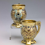Tiffany & Co. Mackay silver gilt and enamel coffee cups, est. $5,000-$7,000. Image courtesy of Rago.