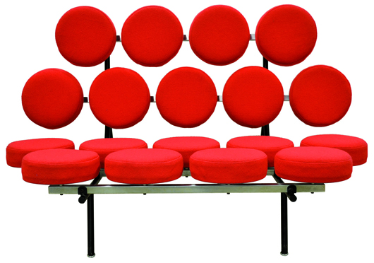 From designer George Nelson for Herman Miller will be a marshmallow sofa that carries an estimate of $8,000 to $12,000. Image courtesy of Clars Auction Gallery.