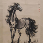The late Chinese artist Xu Beihong is best know for his paintings of horses. This one is painted on a hanging scroll. Image courtesy of LiveAuctioneeers Archive and Austin Auction Gallery.