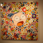 Takashi Murakami’s 'New Day: Face of the Artist,' acrylic artwork. Photograph by Kelsey Savage Hays.