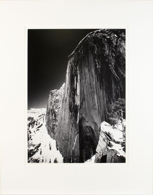 Lot 54, Ansel Adams (1902-1984),'Monolith, The Face of Half Dome, Yosemite National Park, Calif.,' circa 1926, gelatin silver print. Image courtesy of Gray's Auctioneers.