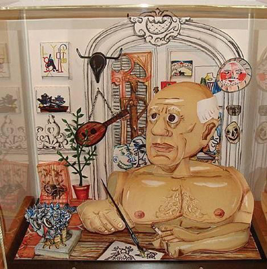 Red Grooms, portrait of Picasso, 3-D print, 1997, from edition of 75, 22 7/16 x 13 3/8 in., est. $13,800-$17,250. Universal Live image.