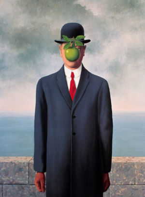 Rene Magritte, Son of Man, lithographed poster. Image courtesy of LiveAuctioneers.com Archive and Rare Posters, Brooklyn, NY.