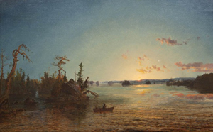 Jasper Francis Cropsey (American, 1823-1900), 'Dawn of Morning, Lake George,' sold for $660,000. Image courtesy of Leslie Hindman Auctioneers.