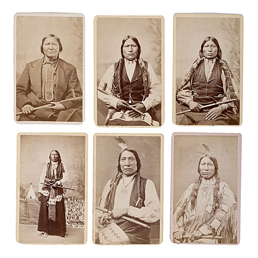 Rare Daniel S. Mitchell & John Hillers American Indian CDVs album. Estimate: 12,000/16,000. Image courtesy of Cowan’s Auctions Inc.