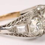 Diamond and platinum ring. Image courtesy of Kamelot Auction House.