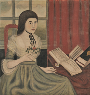 American School, 18th Century, Portrait of Abigail Rose, North Branford, Connecticut, 1786, at the Age of Fourteen. Unsigned. Provenance:  Family descent to the late wife of the consignor. Estimate $150,000-250,000. Sold for $1,271,000.