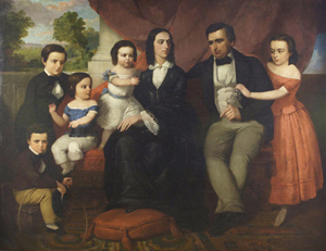 William E. Winner (American, 1815-1883), oil on canvas portrait of John Davis Jones and family of Philadelphia (framed), signed, 62 x 80 inches. Estimate: $20,000-$30,000. Image courtesy of Rago Arts and Auction Center.