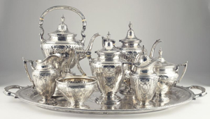 Gorham Maintenon sterling tea and silver service. Estimate: $10,000-$12,000. Image courtesy of Leland Little Auction & Estate Sales Ltd.