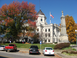 The Monroe County Courthouse in Bloomington, Ind., was built in 1910. Image courtesy of Wikimedia Commons.