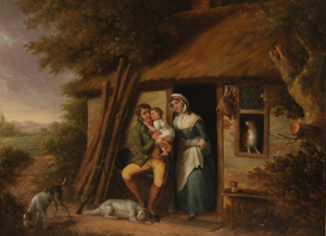 Joseph Herst (Paris, 19th century), ‘The Gamekeeper's Cottage,’ oil on canvas, 26 x 20 inches, signed lower right, dated 1864. Estimate: $4,000-$5,000. Stefek’s Auctioneers & Appraisers.