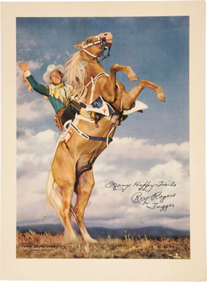 An autographed Roy Rogers and Trigger poster. Image courtesy of LiveAuctioneers.com Archive and Heritage Auctions.