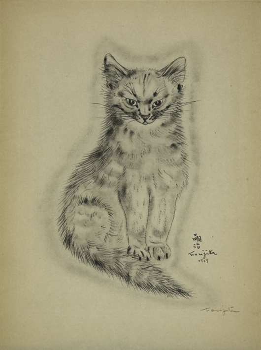 Leonard Tsugoharu Foujita, Untitled from 'A Book of Cats,' $33,480. Image courtesy of Rago Arts and Auction Center.