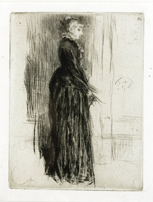 James Abbot McNeill Whistler, 'Little Black Dress,' $27,280. Image courtesy of Rago Arts and Auction Center.