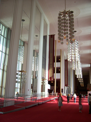 Grand Foyer of The Kennedy Center for the Performing Arts in Washington DC.