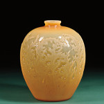 Rene Lalique acanthes glass vase, est. $18,000-$22,000. Image courtesy of Skinner Inc.