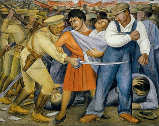 Diego Rivera's ‘The Uprising’ depicts a scene from the Mexican Revolution. Photo courtesy of the Museum of Modern Art.   