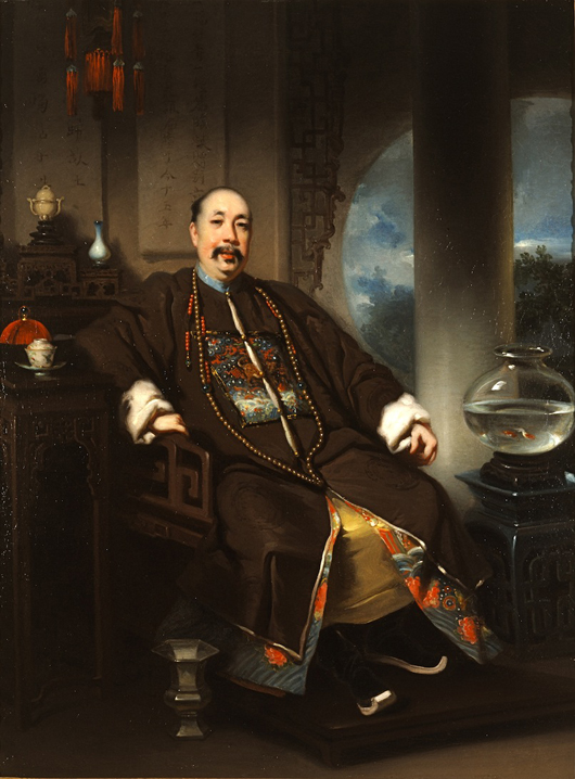  George Chinnery (1774-1852), 'Portrait of the Hong merchant Mowqua.' Oil on canvas. The Hongkong and Shanghai Banking Corporation Limited. Image courtesy Asia House, London.
