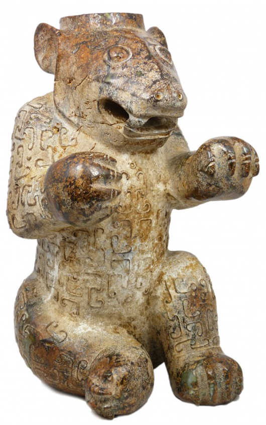 This rare Chinese Eastern Han Dynasty solid nephrite jade bear sold for just over $8 million. Image courtesy of Elite Decorative Arts. 
