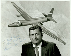Francis Gary Powers (1930-1977) autographed this image of himself and a U-2 spy plane. Image courtesy of LiveAuctioneers Archive and Signature House.