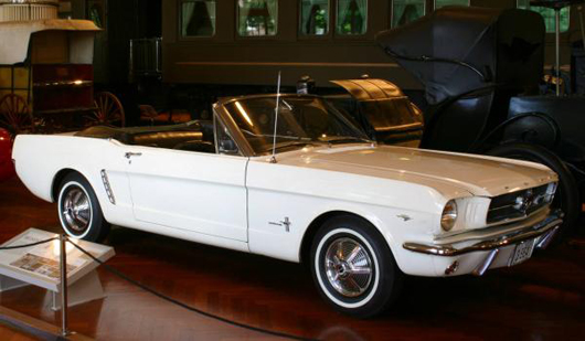 This convertible was the first Mustang to roll off the Ford Motor Co. assembly line in 1964 and is in the collection of The Henry Ford Museum. Image courtesy of Wikimedia Commons.