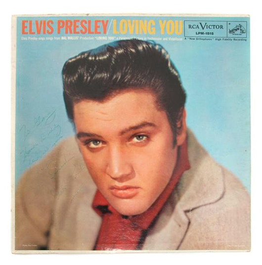 Elvis Presley's 'Loving You' album. Image courtesy of LiveAuctioneers Archive and Lesle Hindman Auctioneers.